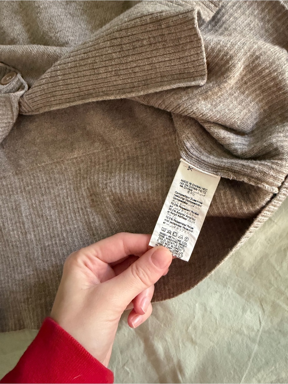 SHEIN tan Button-Front Sweater - Picture 5 of 6